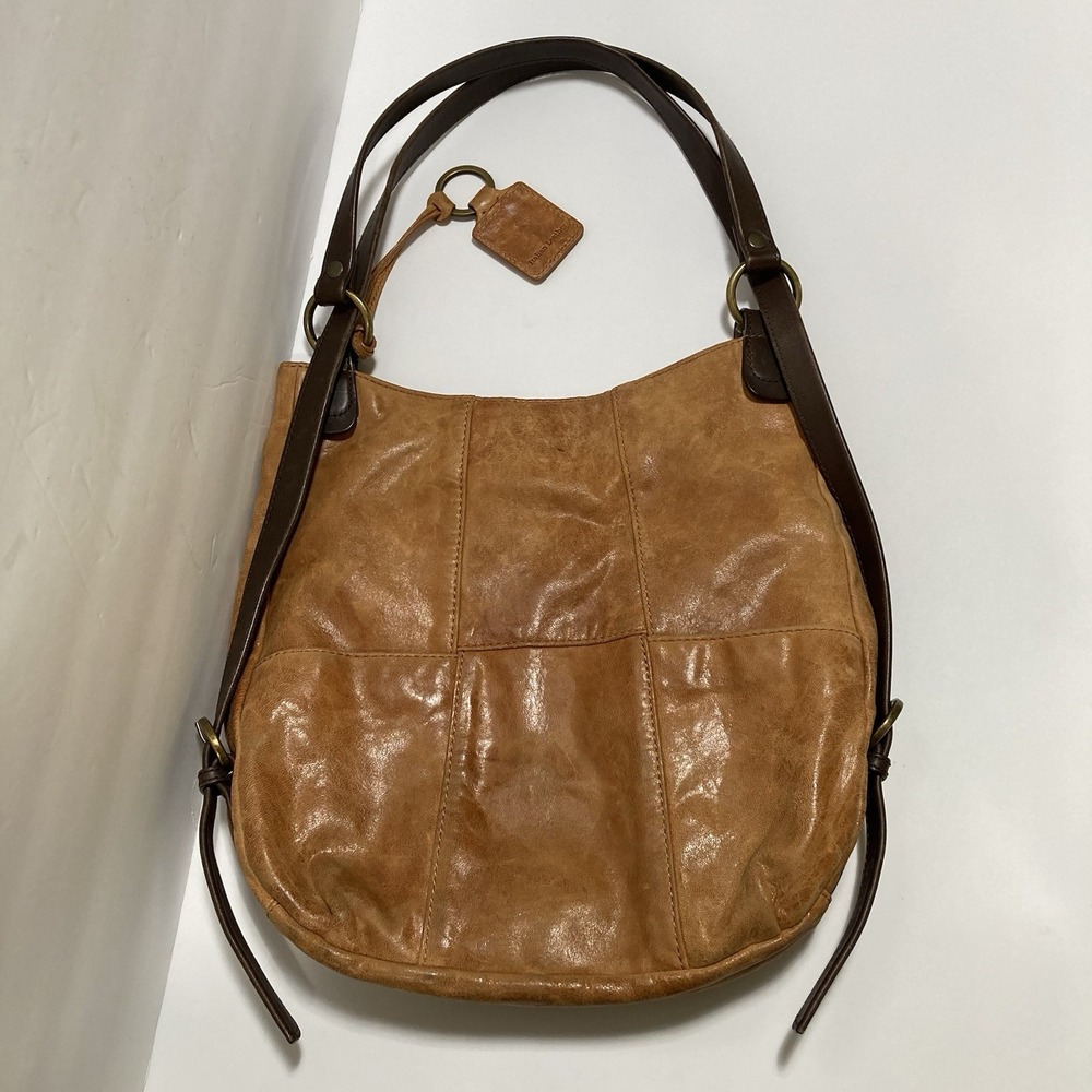 ELLINGTON Italian Leather Shoulder Bag Hobo Purse Tan Brown Boho Minimalist - Picture 2 of 11